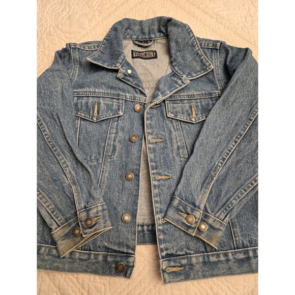 Lands' End Denim Trucker JeanJacket Y2K Kids Size Small S 6 8 Excellent Buttons - Picture 3 of 7